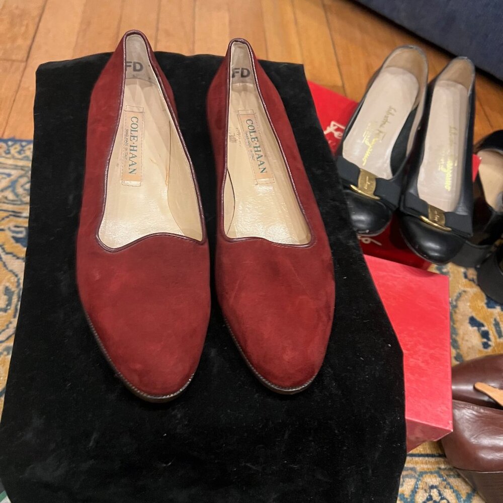 Cole Haan Maroon Suede Loafer Made in Italy Sz. 6.5